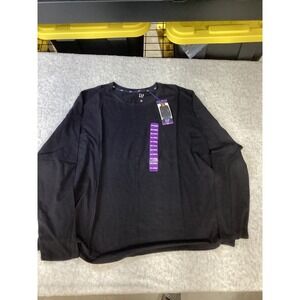 Gap Womens XXL Long Sleeve Tee True Black Crewneck Knit Top GP003758 NEW